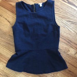 J Crew Navy Peplum Top